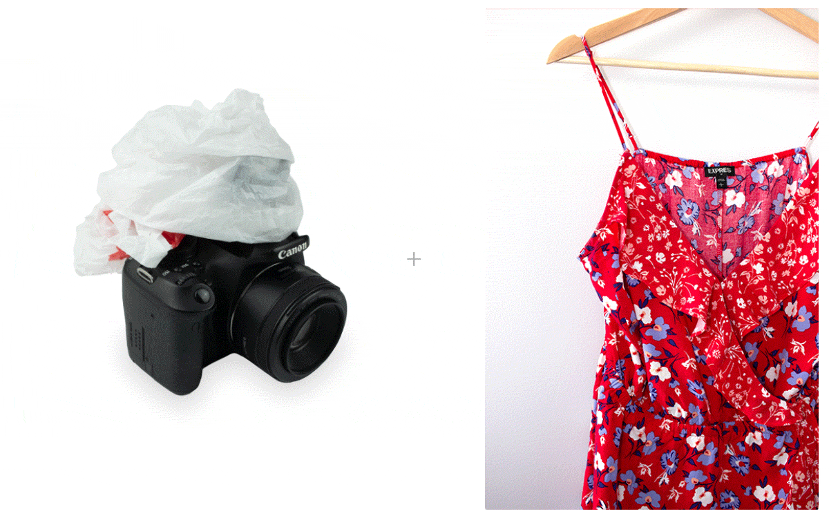 The differences between using a diffused and non-diffused flash on a dress