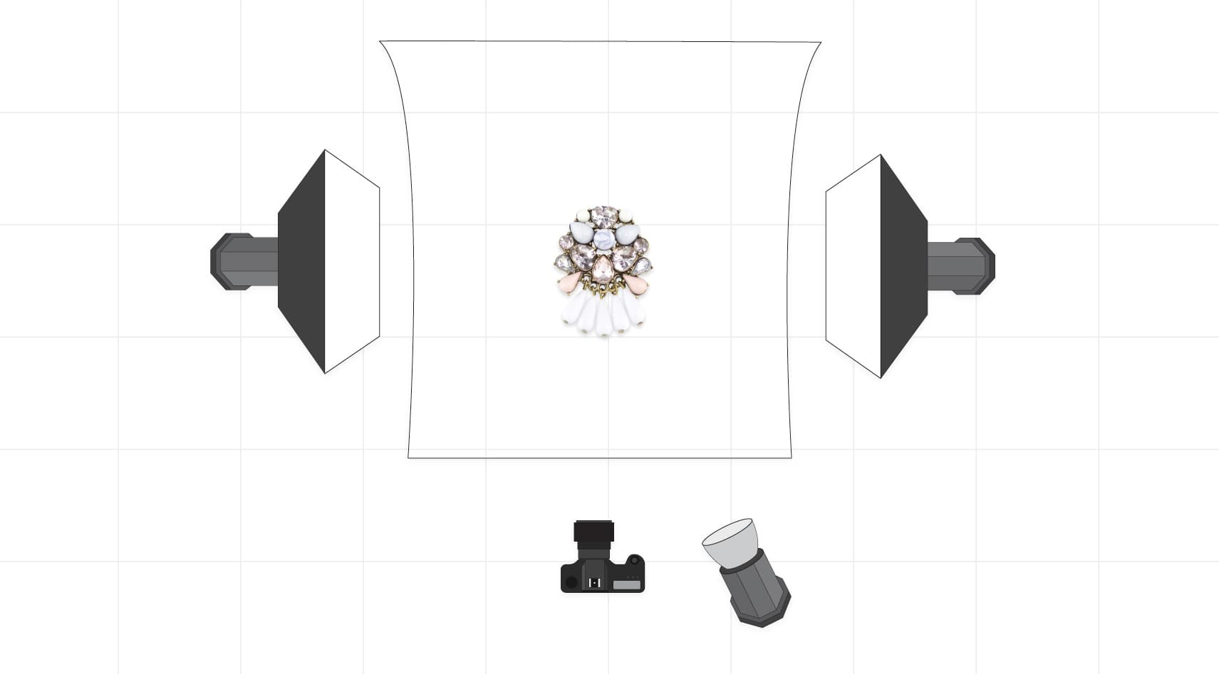 lighting jewels on earrings with the use of a sparkle light