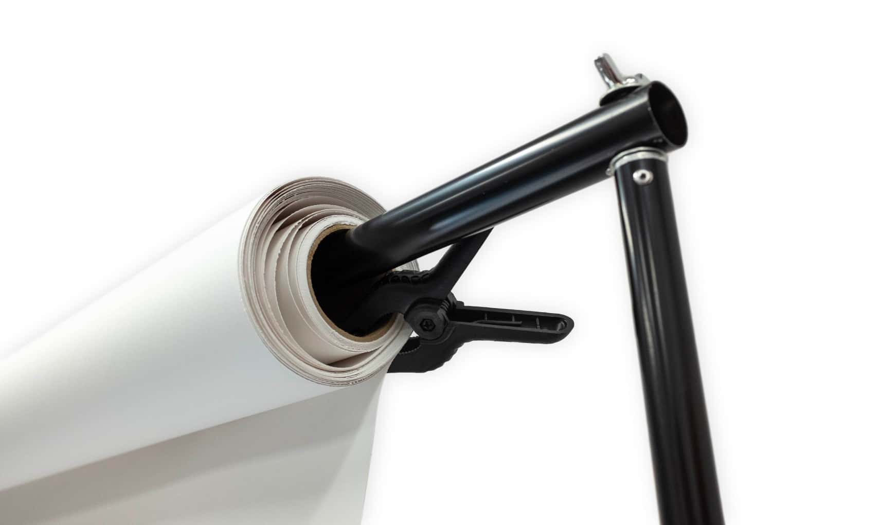 paper roll clamped on to a backdrop